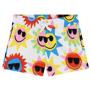 Girls White Sun Shorts