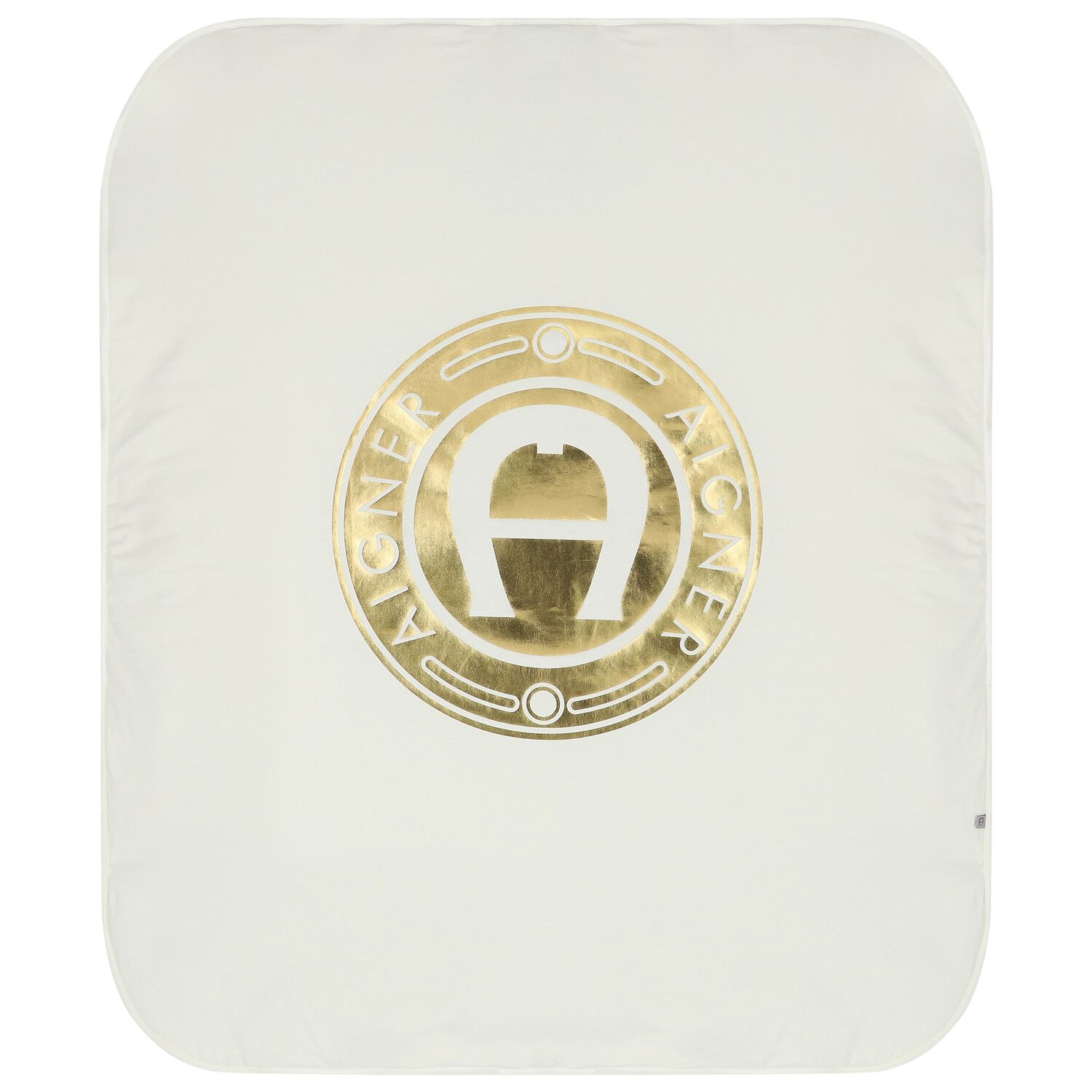 بطانية بالشعار باللون العاجى والذهبى, 1, hi-res