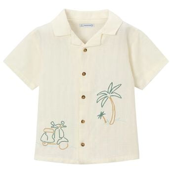 Boys Ivory Embroidered Shirt