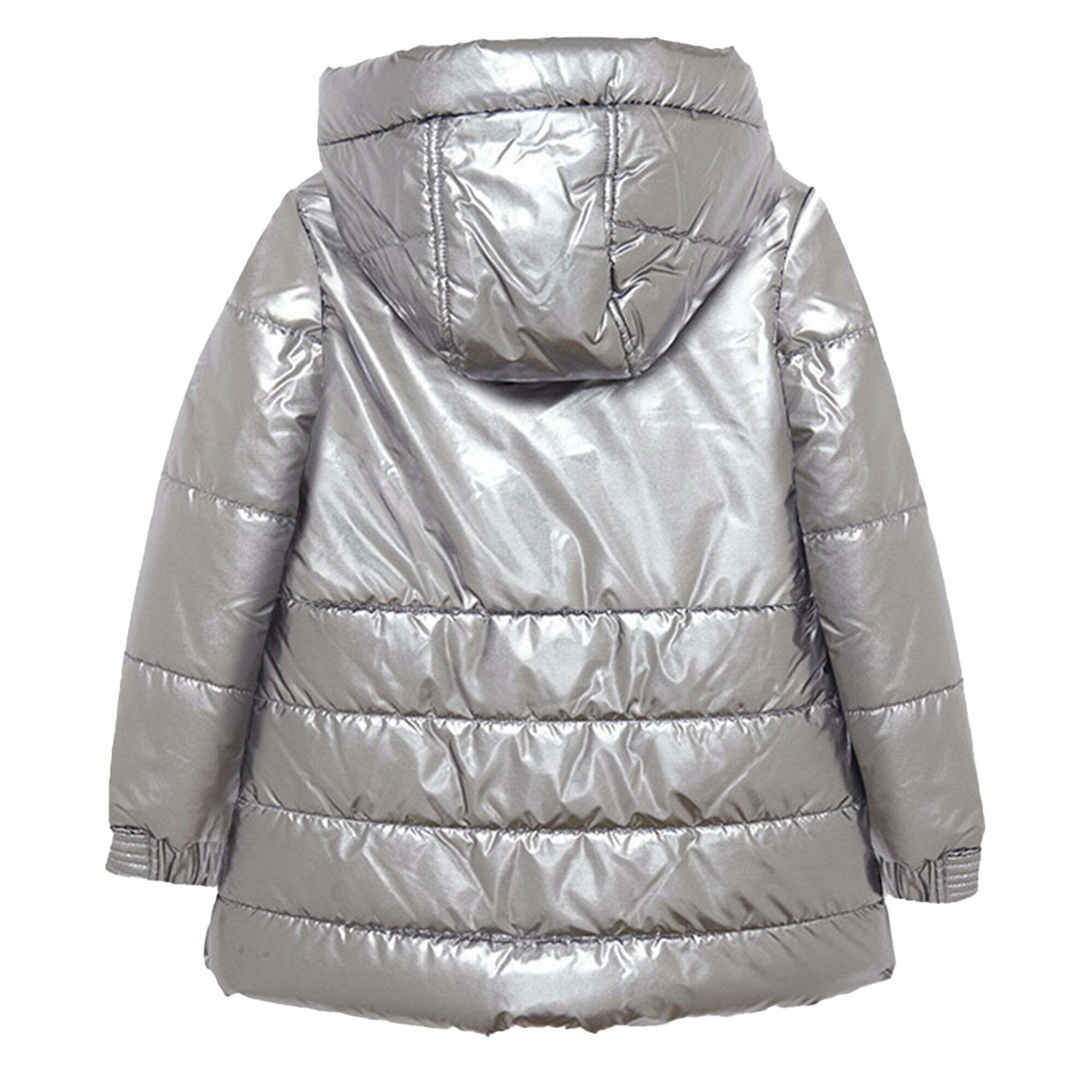Mayoral Girls Silver Puffer Jacket Junior Couture USA