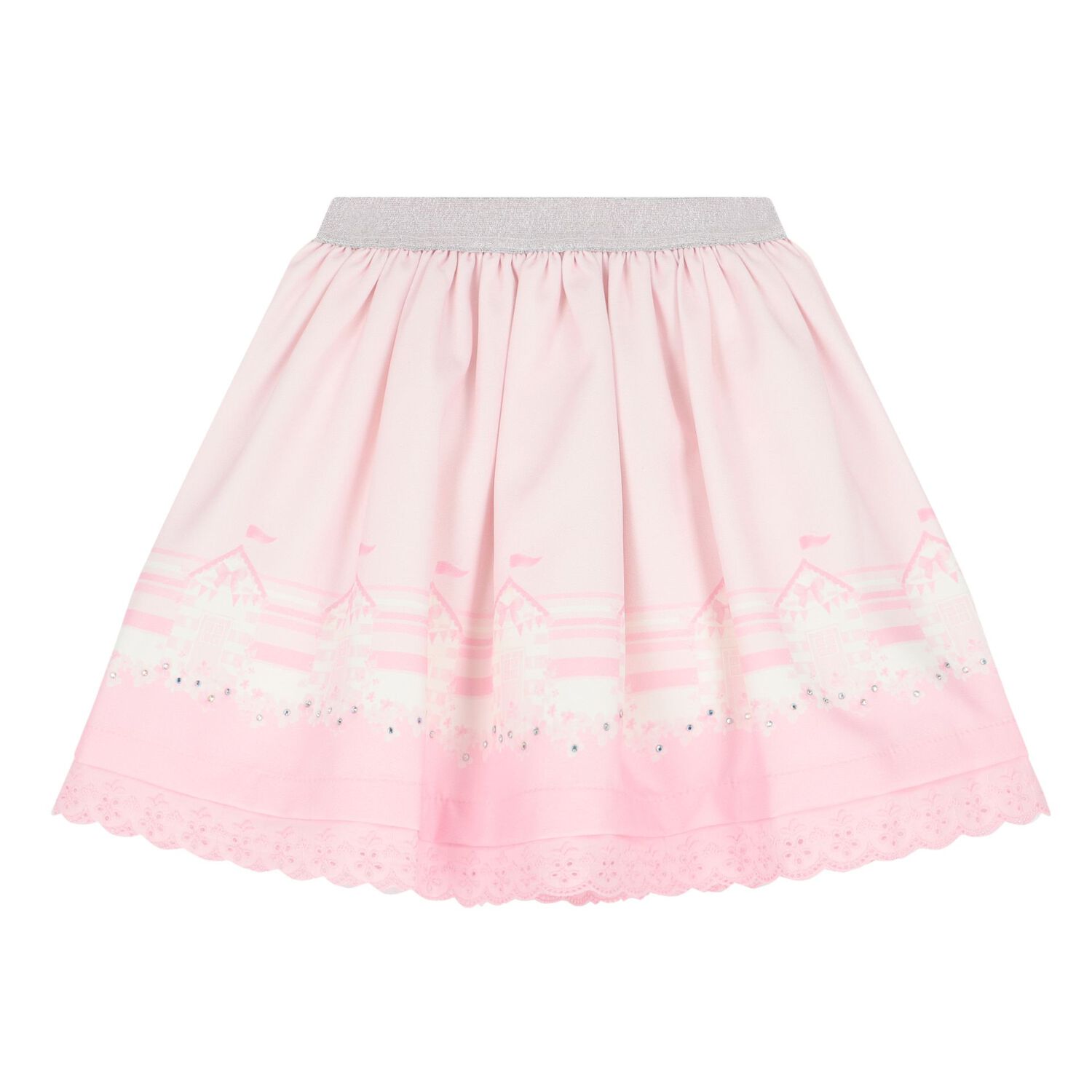 Girls Pink Broderie Anglaise Skirt Set, 1, hi-res image number null