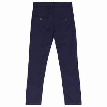 Boys Navy Blue & White Trousers