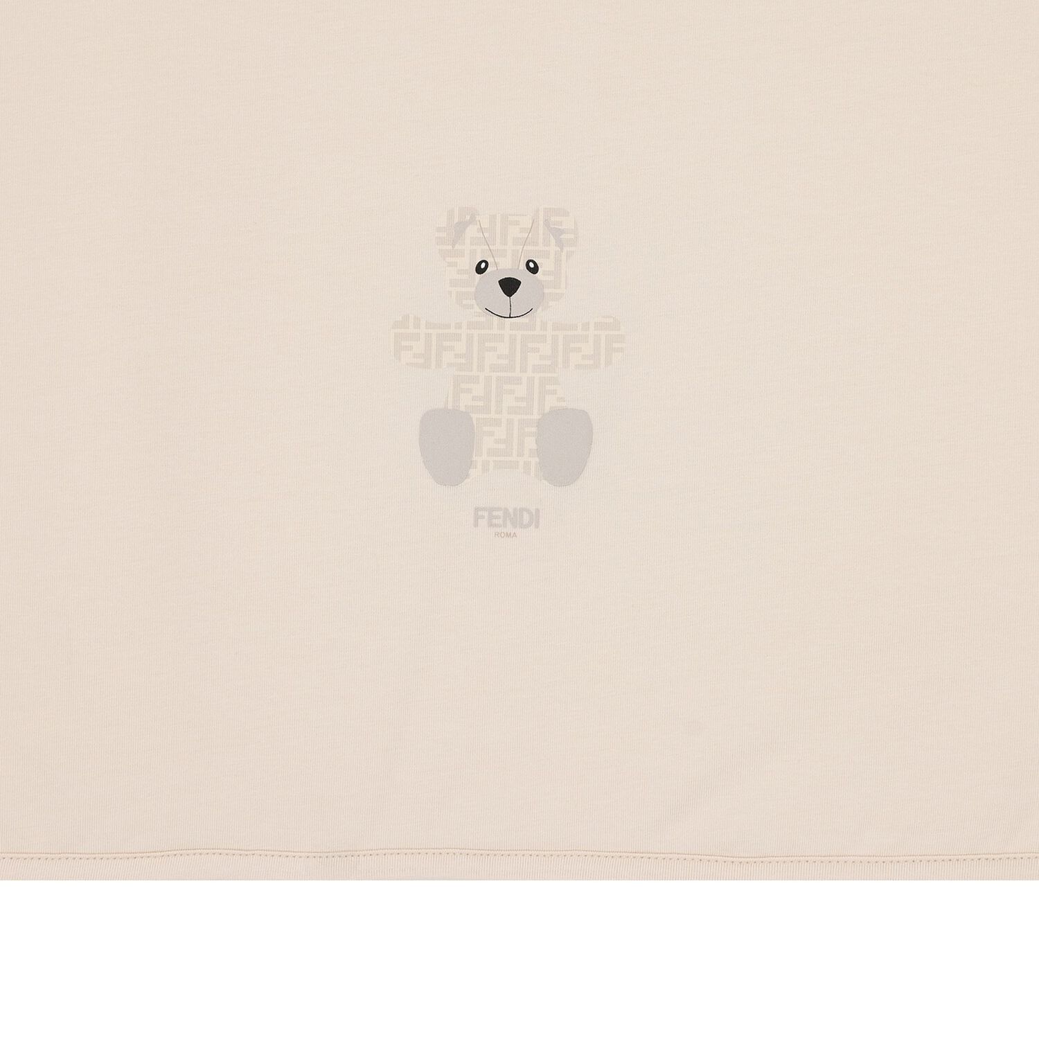 Beige Teddy Bear Logo Baby Blanket, 1, hi-res