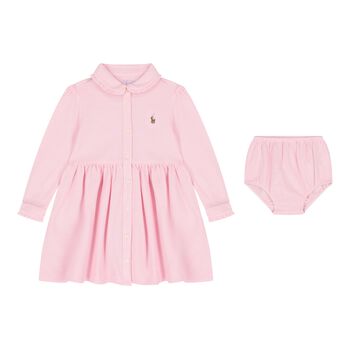 Baby Girls Pink Logo Dress Set