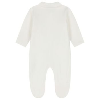 Baby Girls Ivory Embellished Rose Babygrow