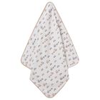 Baby Boys White & Beige Hooded Towel, 1, hi-res