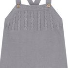 Baby Boys White, Beige & Grey Knitted Dungaree Set ( 3 Piece ), 1, hi-res