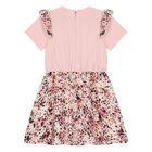 Younger Girls Pink Logo Ruffled Dress, 2, hi-res