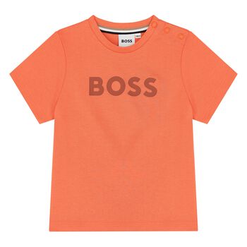Younger Boys Orange Logo T-Shirt