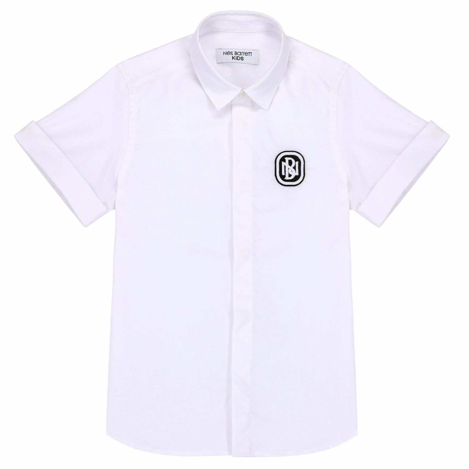 Boys White Embroidered Logo Shirt, 1, hi-res image number null