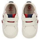 Younger Boys Ivory & Blue Trainers, 1, hi-res