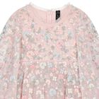 Girls Pink Floral & Tulle Cape Dress, 2, hi-res