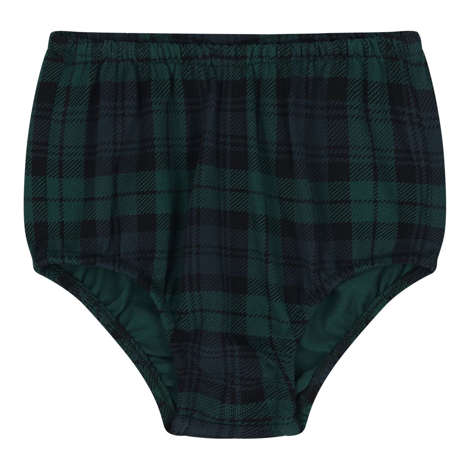 Baby Girls Green & Black Tartan Dress Set, 1, hi-res
