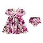 Baby Girls Pink Peony Dress Set, 1, hi-res