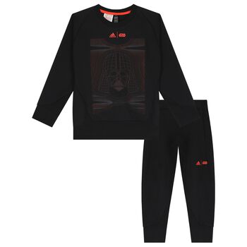 Boys Black Star Wars Logo Tracksuit