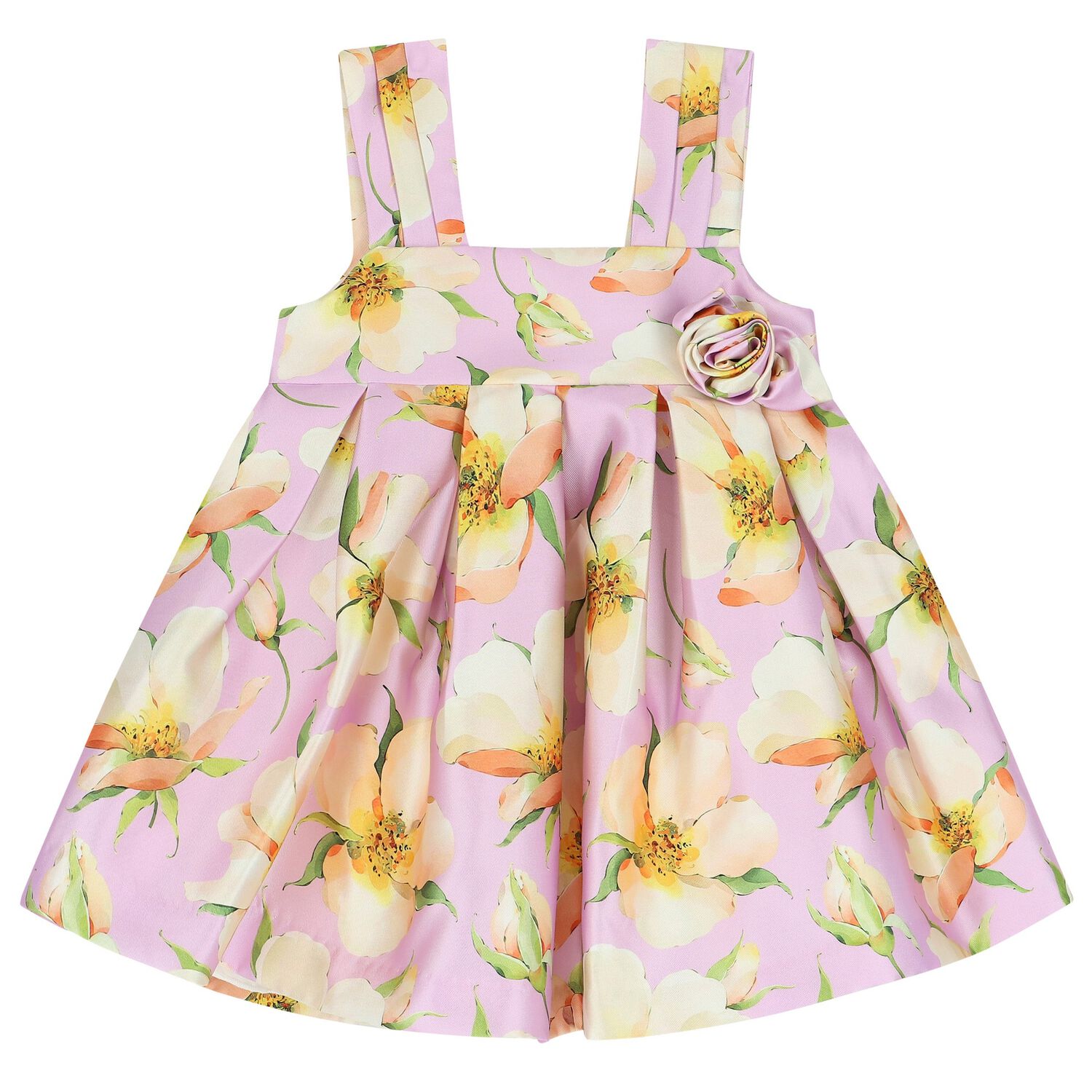 Younger Girls Pink Floral Dress, 1, hi-res image number null