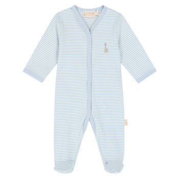 Baby Boys Blue & White Logo Babygrow