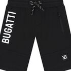 Younger Boys Black Logo Shorts, 1, hi-res