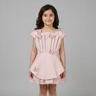 Girls Pink Pleated Butterfly Dress, 1, hi-res