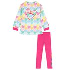 Girls Multi-Coloured Heart Leggings Set, 1, hi-res