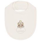 Ivory Teddy Bear Logo Baby Bib, 1, hi-res