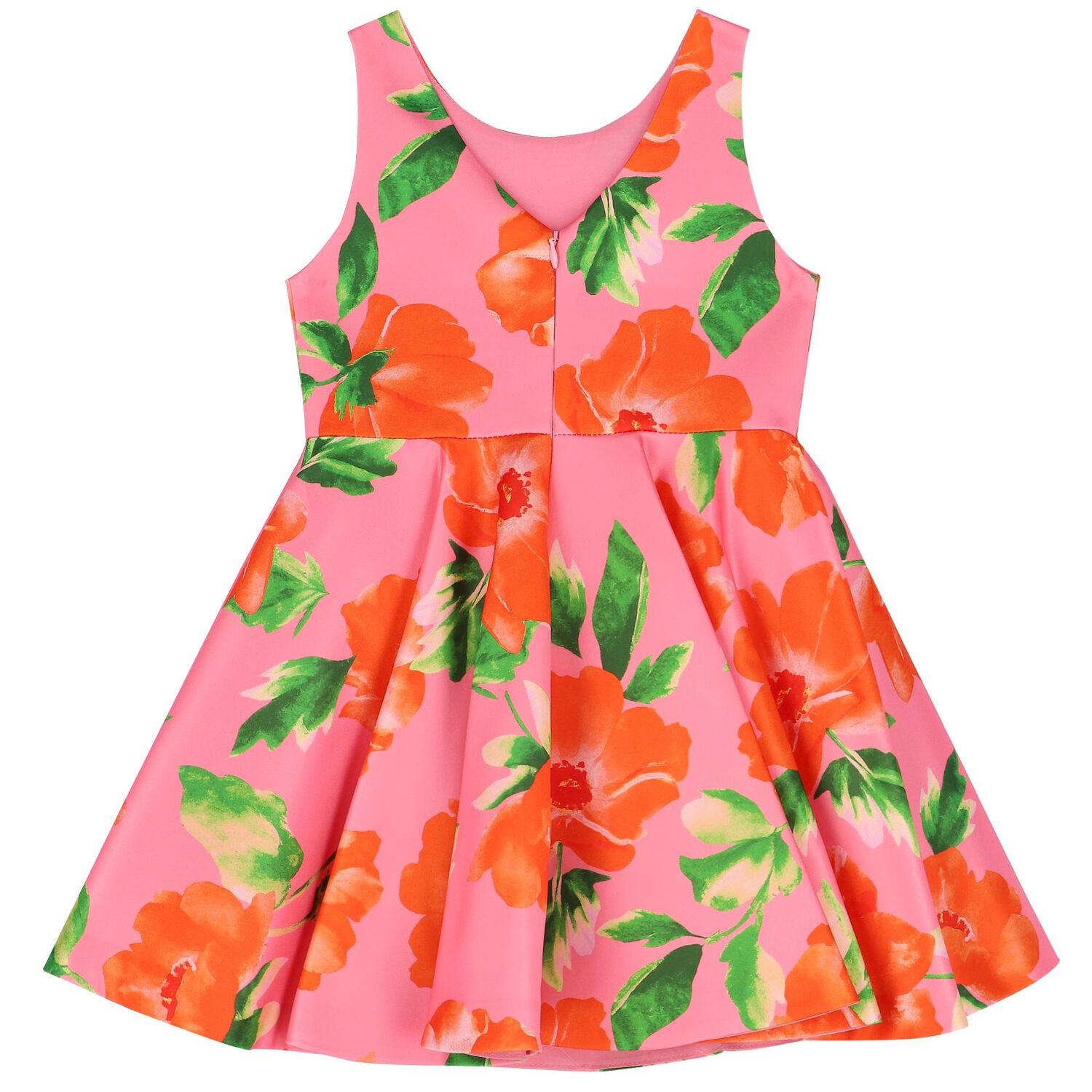 Girls Pink & Orange Floral Dress, 1, hi-res image number null