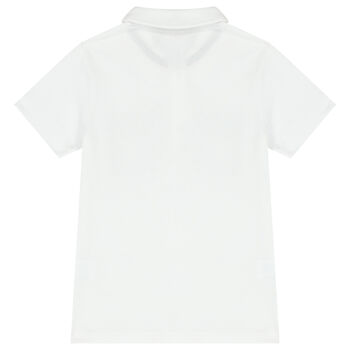 Boys White Logo Polo Shirt