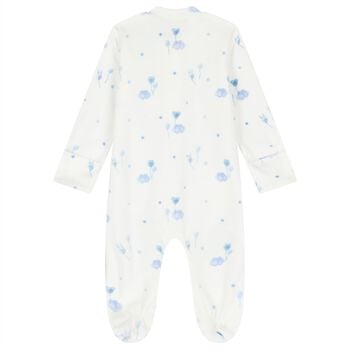 Baby Boys Ivory & Blue Balloon Babygrow