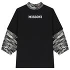 Girls Black Logo Zig Zag Dress, 1, hi-res