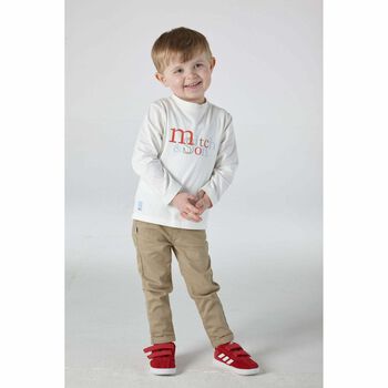 Boys White Logo Top