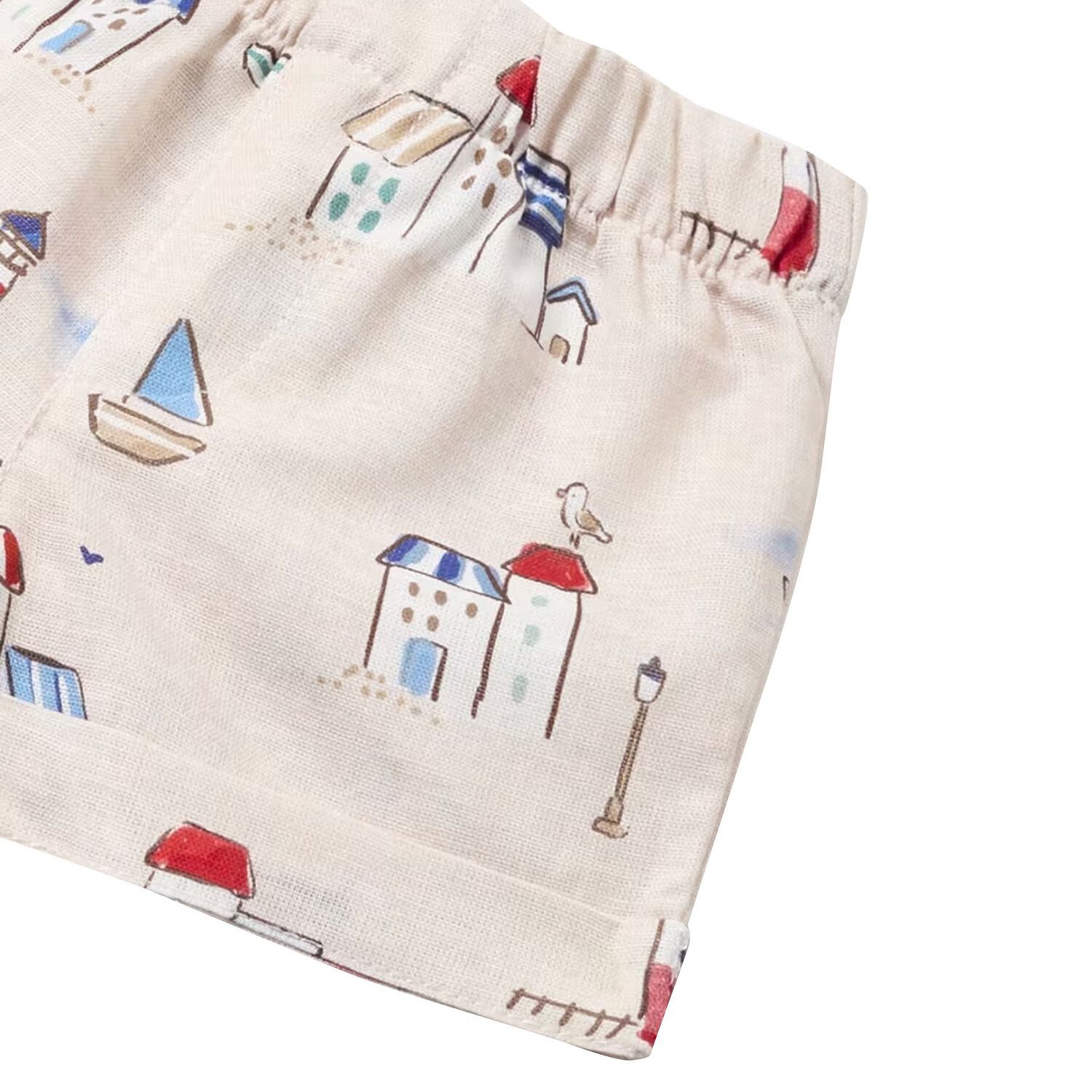Baby Boys Red & Beige Shorts Set, 1, hi-res image number null