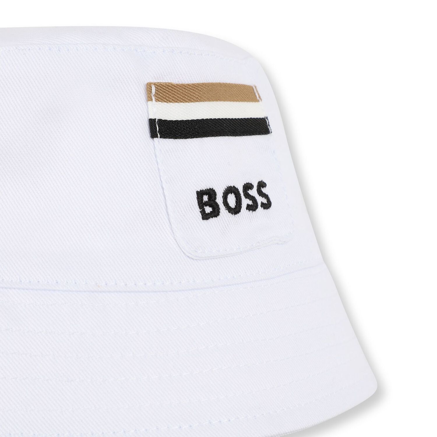 Baby Boys White Logo Hat , 1, hi-res