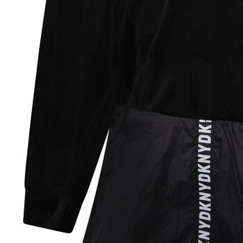 Girls Black Logo Hooded Dress