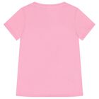 Girls Pink Embellished Logo T-Shirt, 3, hi-res