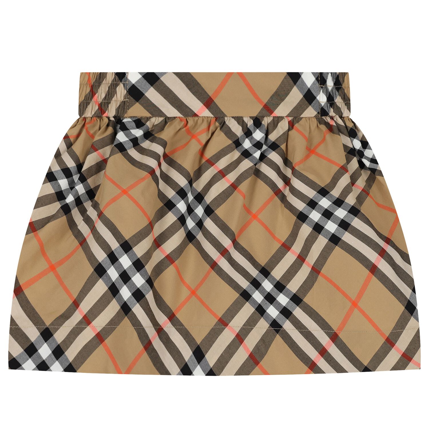 Girls Beige Check Skirt, 1, hi-res image number null