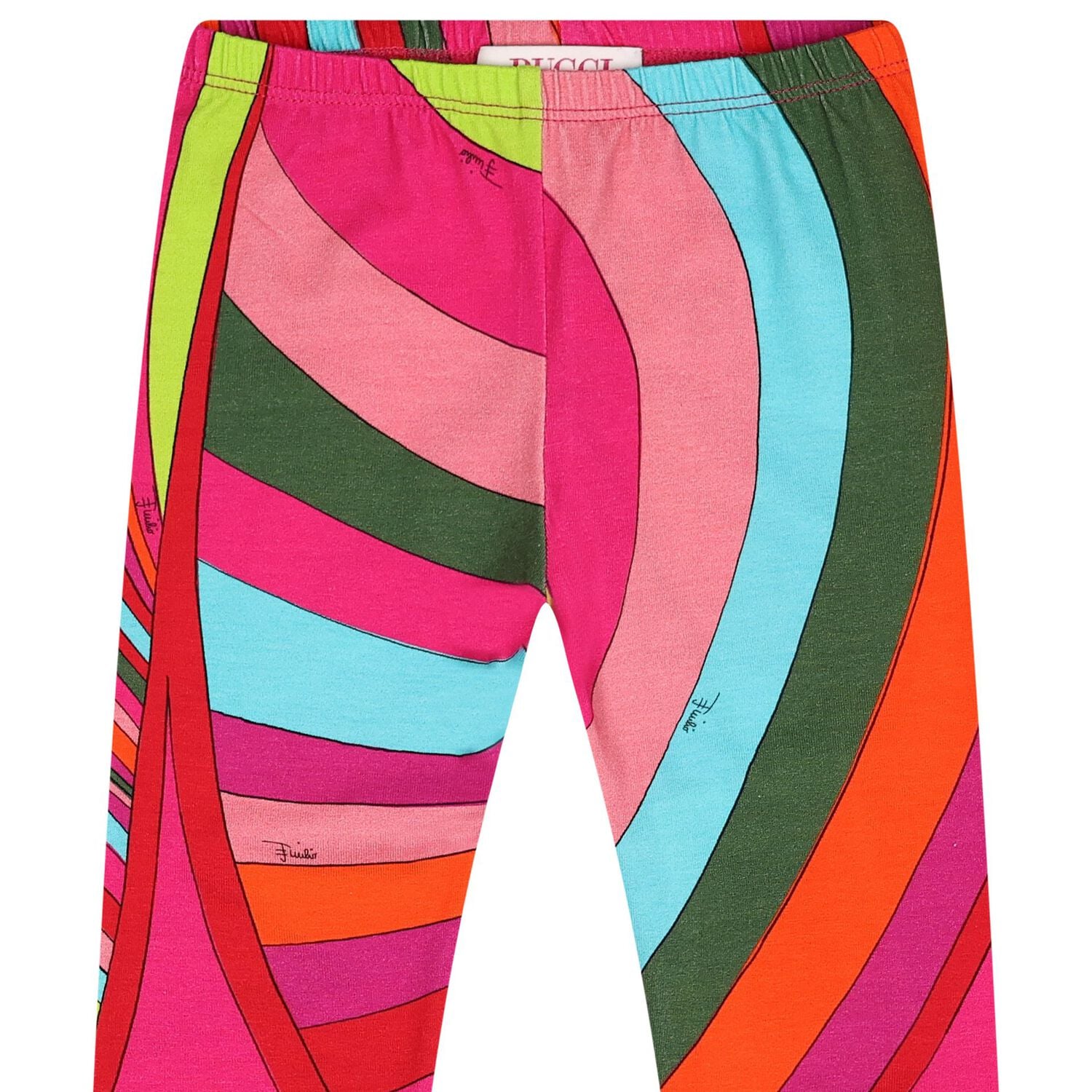 Younger Girls Pink & Green Iride Leggings, 2, hi-res