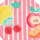Younger Girls Red Striped Swimsuit, 2, hi-res