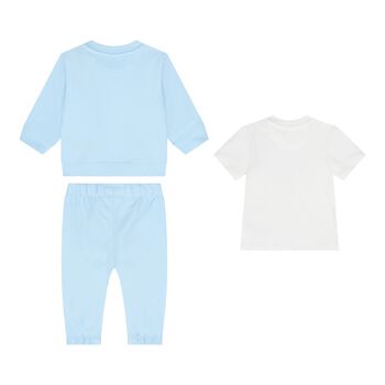 Baby Boys Blue & White 3-Piece Tracksuit Gift Set