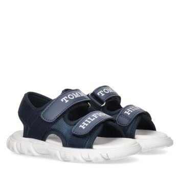 Boys Navy Blue Logo Sandals