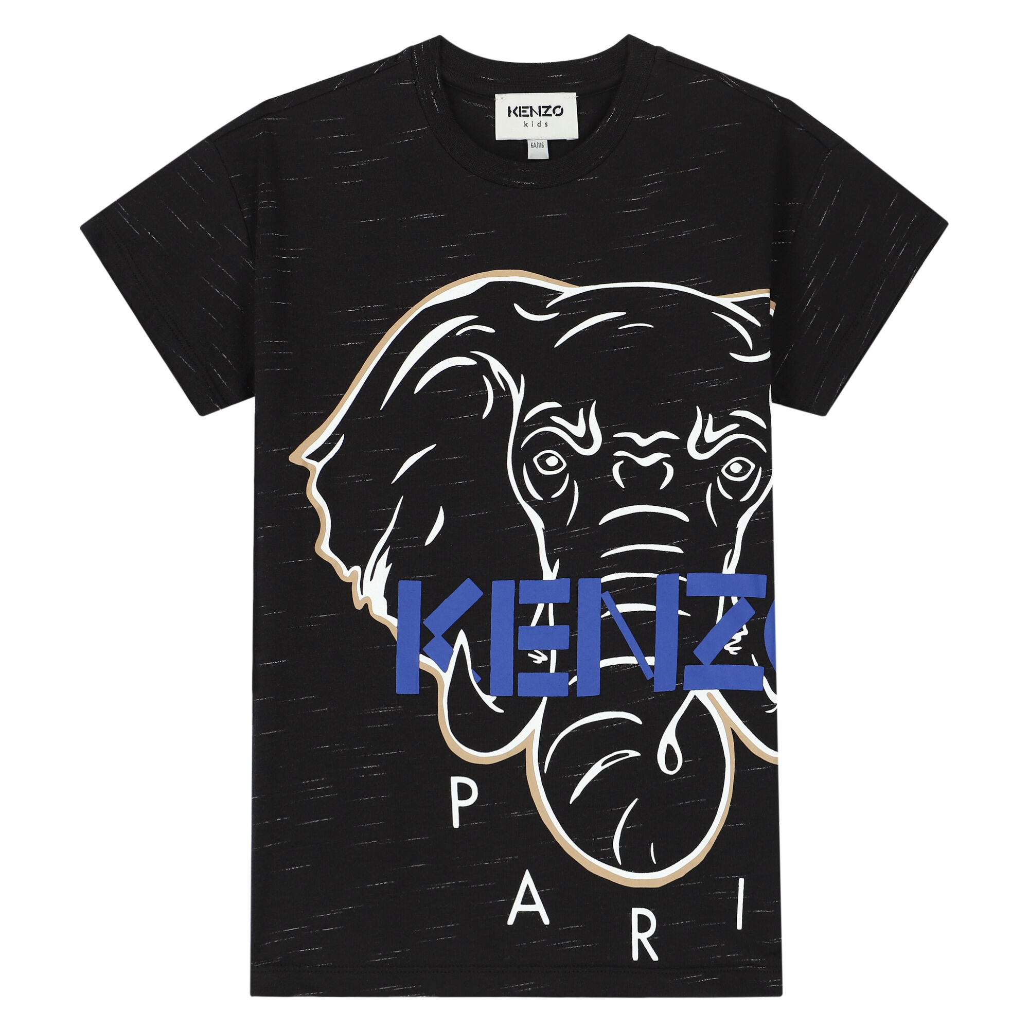 KENZO KIDS Boys Black Elephant Logo T Shirt Junior Couture USA