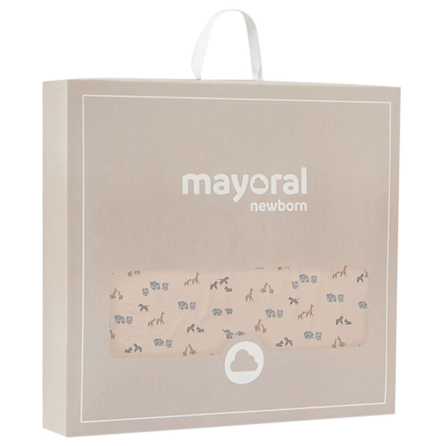 بطانية أطفال برسومات حيوانات باللون البيج, 1, hi-res