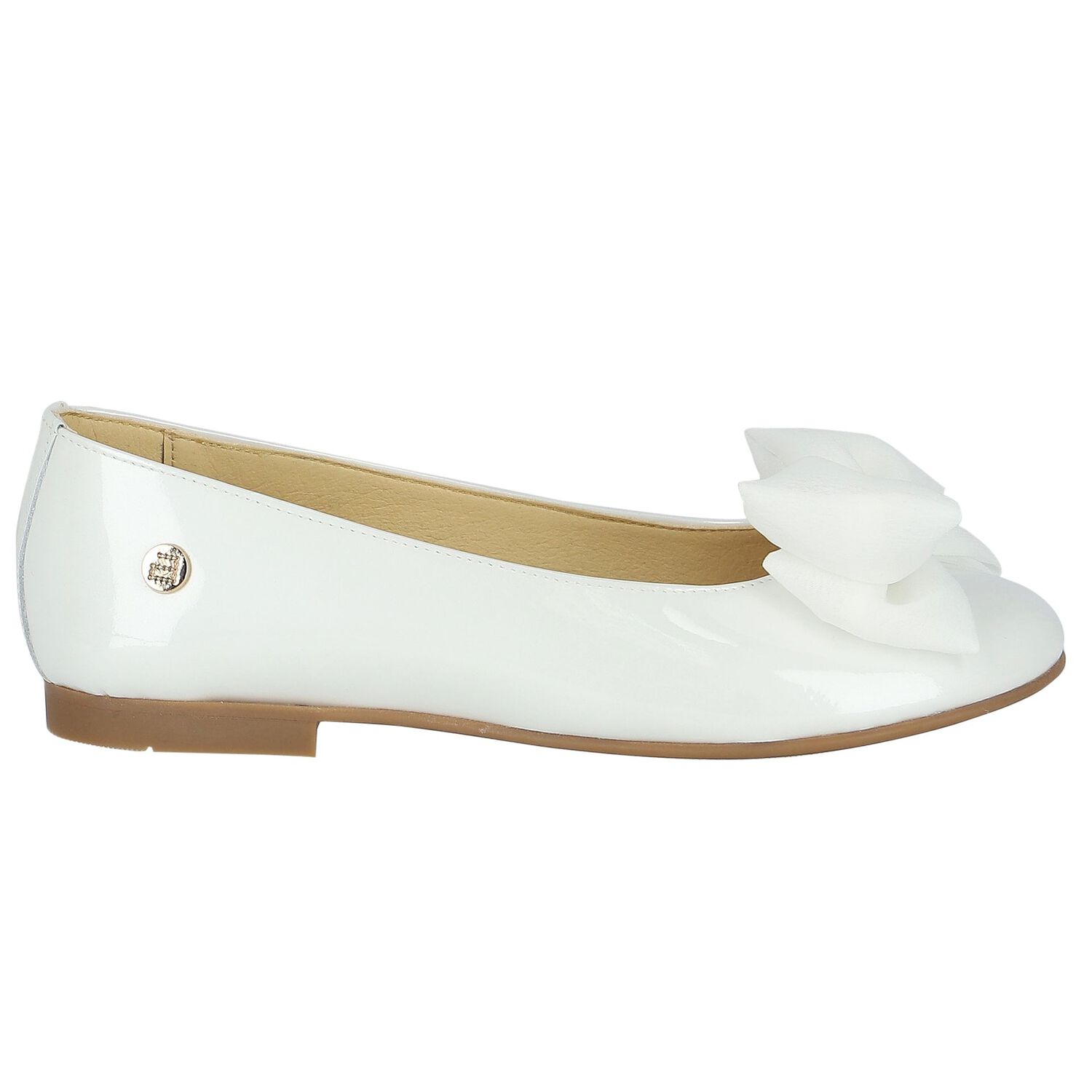 Girls White Ballerina Bow Shoes, 1, hi-res image number null