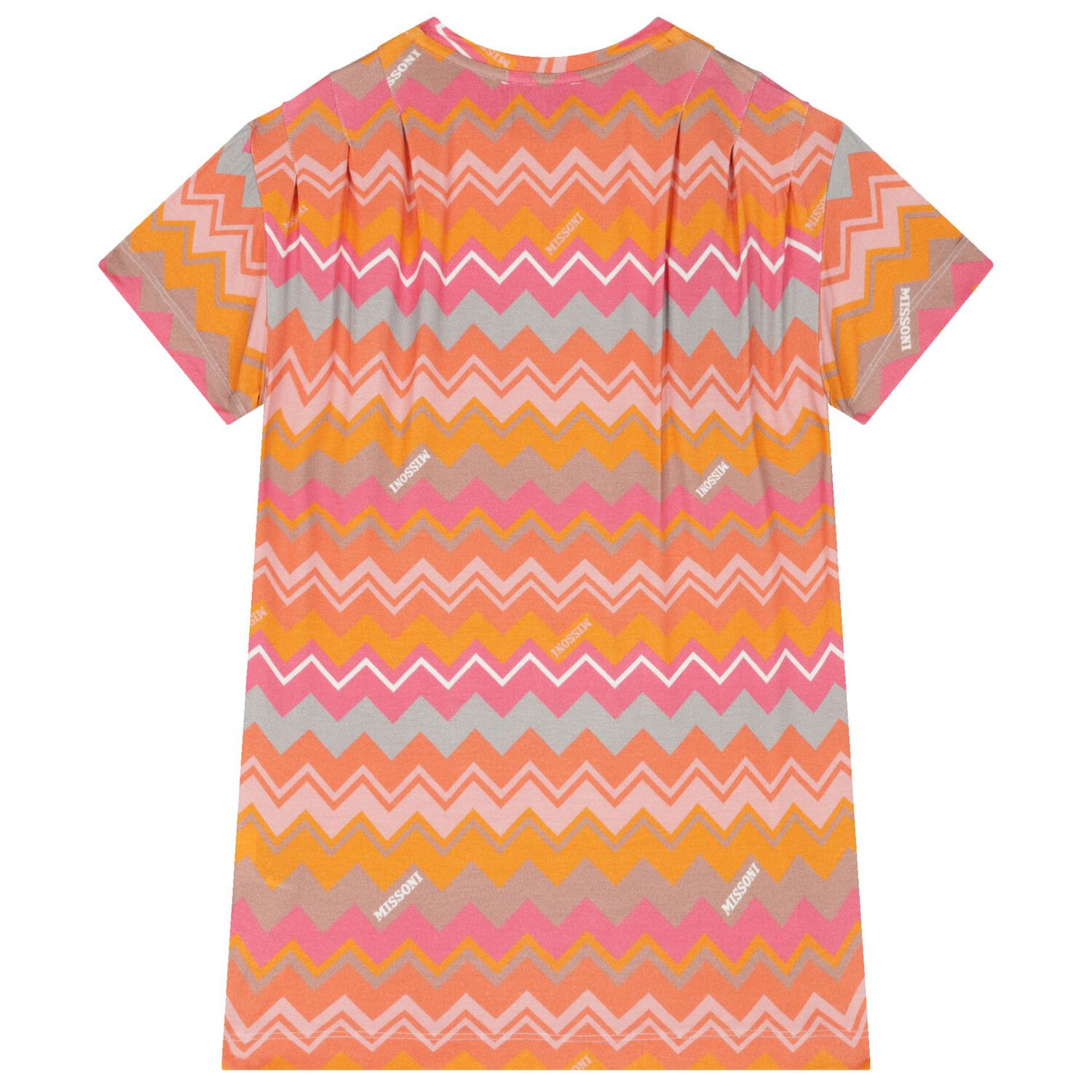 Girls Pink & Orange Zig Zag Dress, 1, hi-res