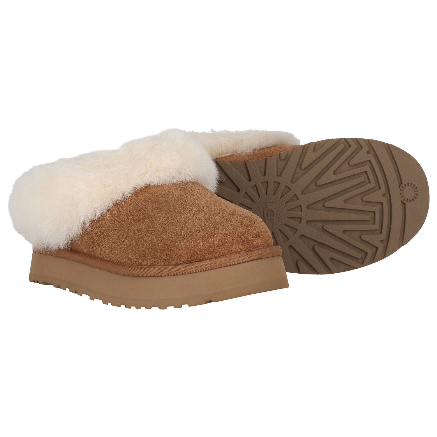 Girls Chestnut Brown Tazzelle Suede Mules, 1, hi-res