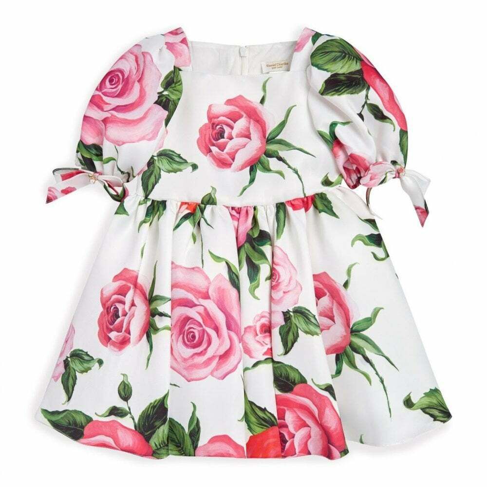 girls pink floral dress