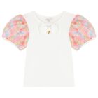 Girls Ivory & Pink Tulle Skirt Set, 1, hi-res