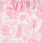 ملابس سباحة للبنات بنقشة أشجار النخيل باللونين الأبيض والوردي , 1, hi-res