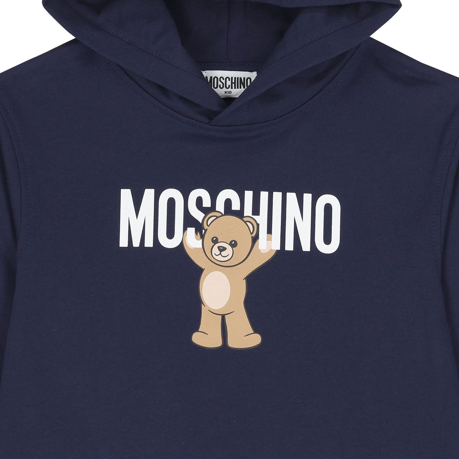 Navy Blue Teddy Bear Logo Hooded Top, 2, hi-res