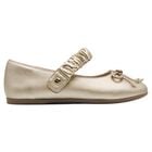 Girls Gold Bow Shoes, 3, hi-res