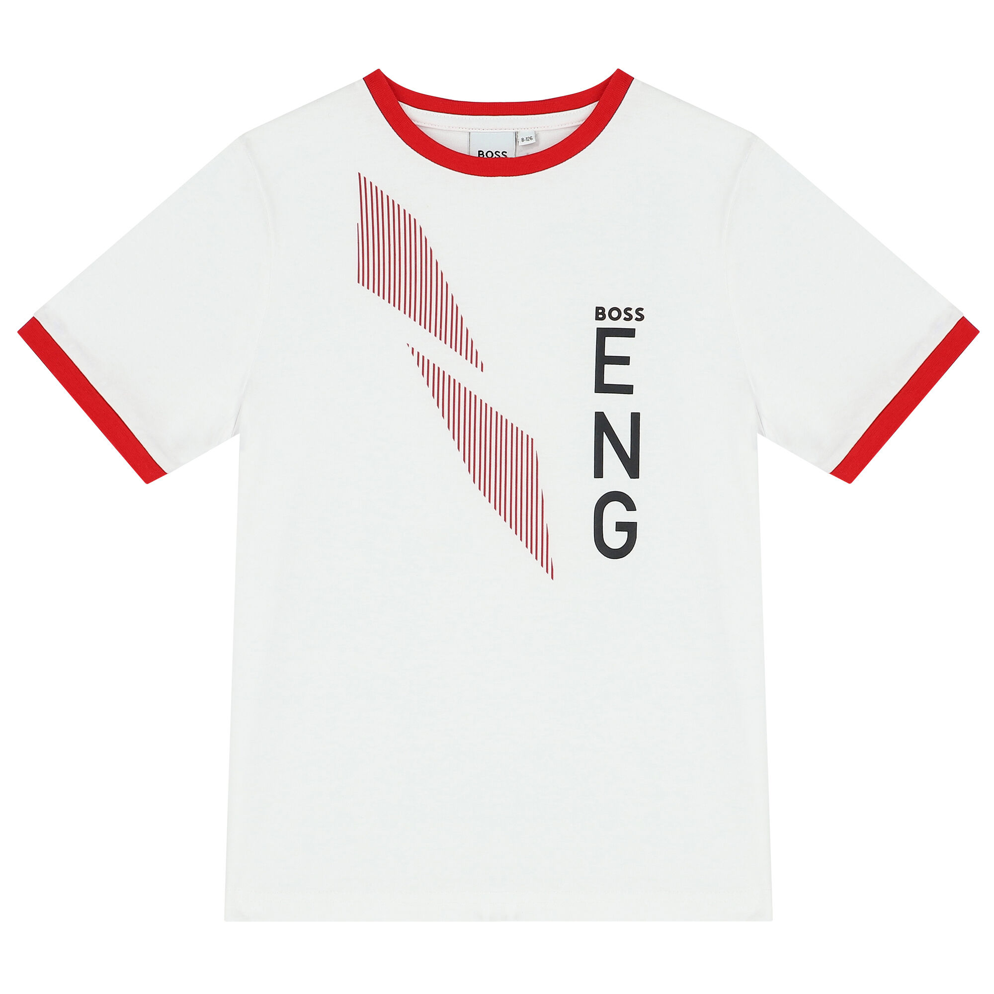 BOSS Boys White Logo T Shirt Junior Couture